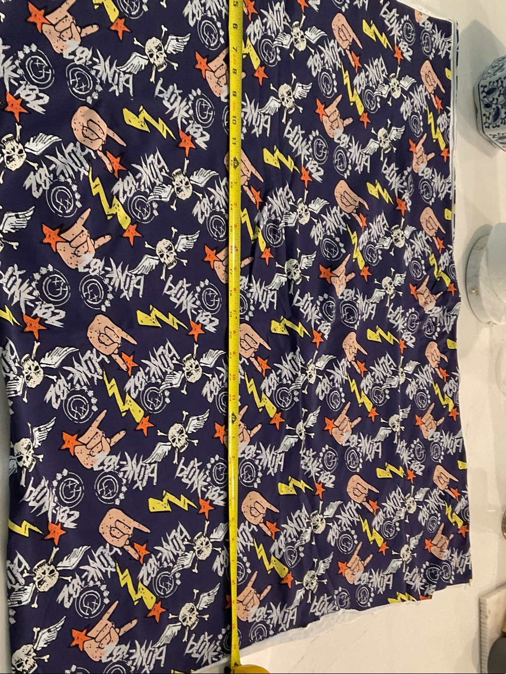 Blink - 182 Stretch Knit - Navy Novelty Print - Serger/Sewing Fabric